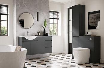Cara 1236mm Slim Basin & WC Unit in Matt Arley Blue