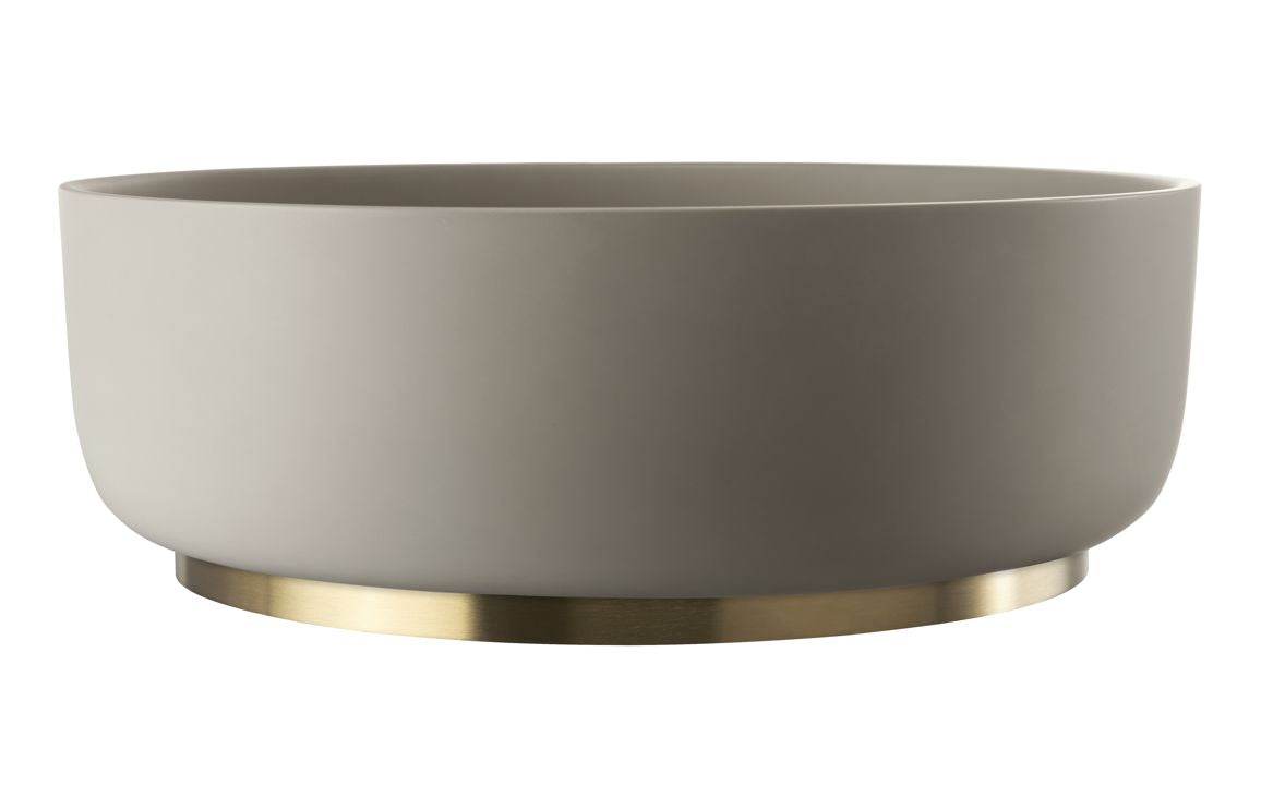 Abode Cava Round Basin Plinth - Brushed Brass (plinth only)