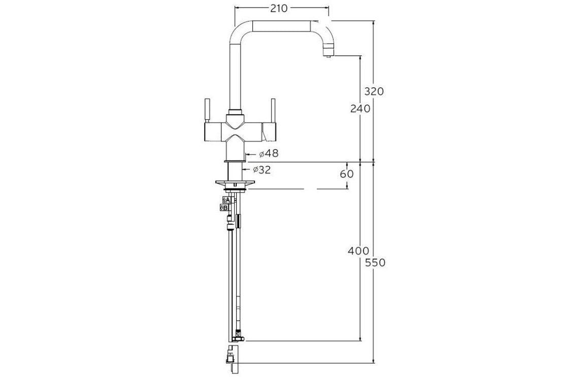 InSinkErator 3N1 Lecce U Shape Steaming Hot Tap & Tank - Chrome