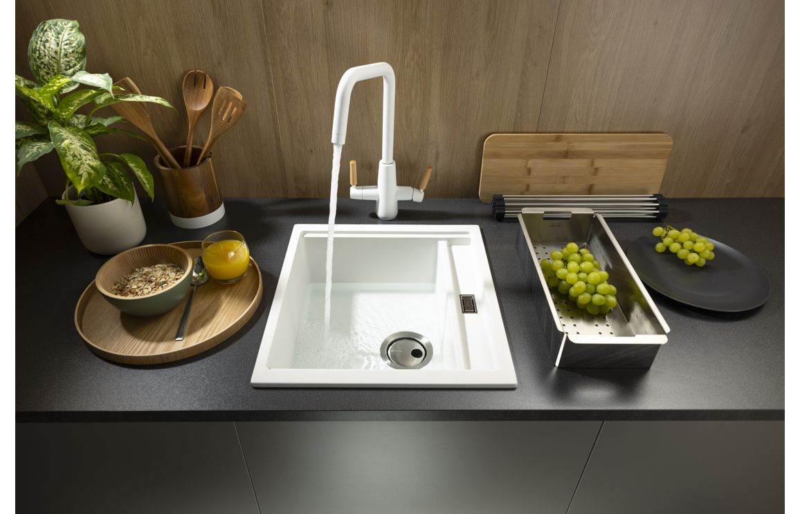 Abode Syncronist Compact 1.25B Inset/Undermount Sink - White
