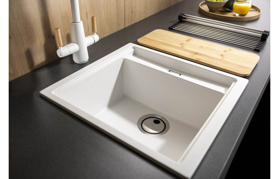 Abode Syncronist Compact 1.25B Inset/Undermount Sink - White