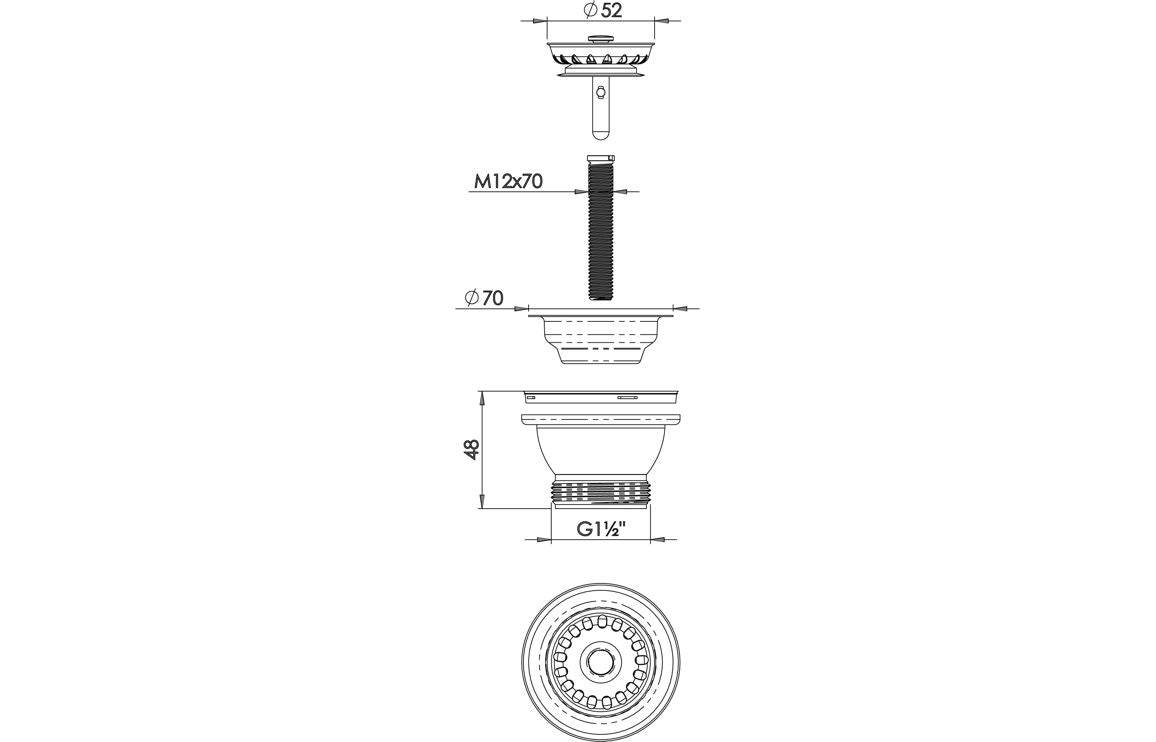 Abode 60mm Belfast Basket Waste - Antique Brass