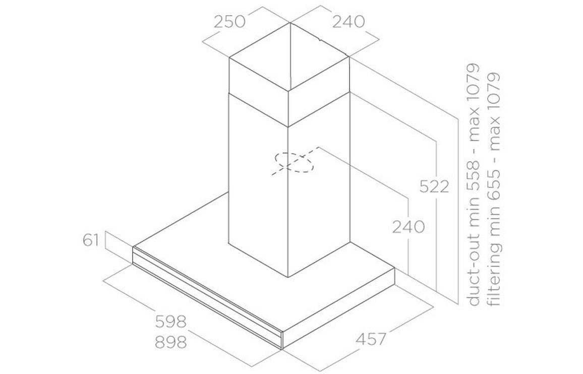Elica Adéle 90cm Chimney Hood - St/Steel