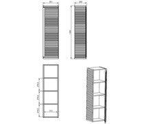 Align 350mm Wall Hung 1 Door Tall Unit - Matt Mineral Grey