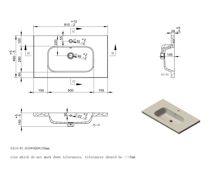 Align 815mm Wall Hung 1 Drawer Basin Unit & Basin - Matt Cotton