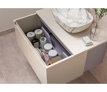 Align 600mm Wall Hung 1 Drawer Basin Unit & Worktop - Matt Cotton