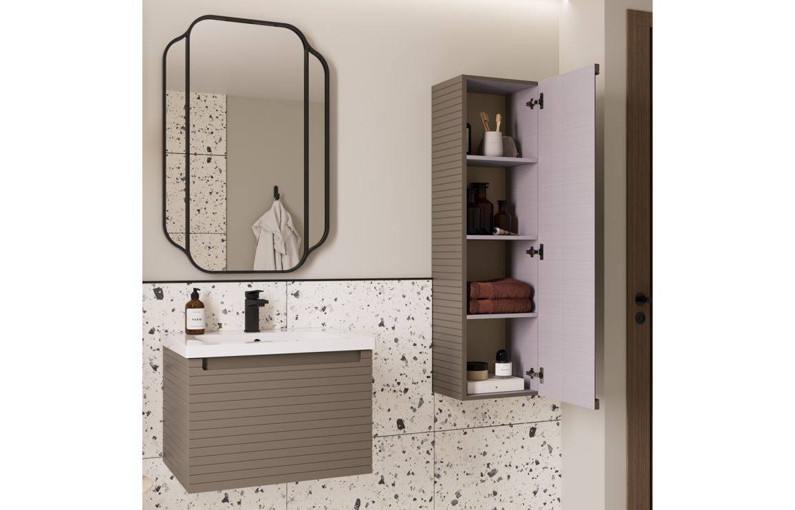 Align 615mm Wall Hung 1 Drawer Basin Unit & 1TH Basin - Matt Taupe