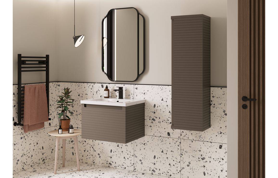 Align 810mm Wall Hung 1 Drawer Basin Unit & Worktop - Matt Taupe