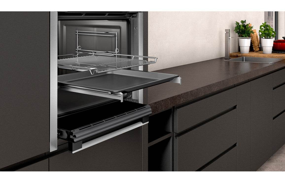 Neff N50 B3AVH4HH0B Single Slide & Hide Electric Oven w/Added Steam - St/Steel