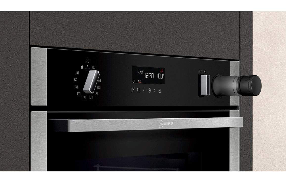 Neff N50 B3AVH4HH0B Single Slide & Hide Electric Oven w/Added Steam - St/Steel