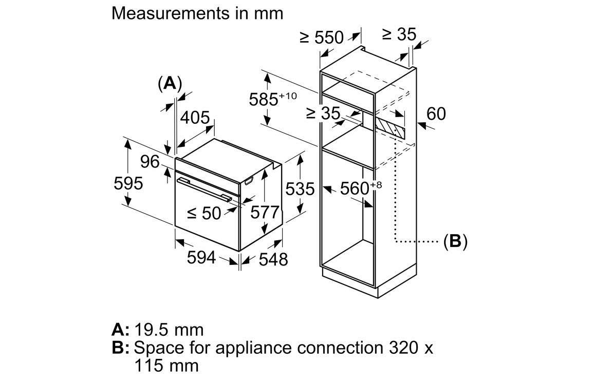 Neff N50 B3AVH4HH0B Single Slide & Hide Electric Oven w/Added Steam - St/Steel