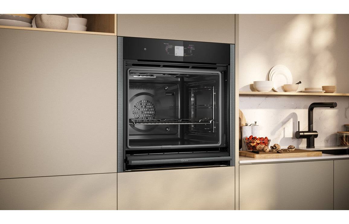 Neff N90 B64CT73G0B Single Slide & Hide Pyrolytic Oven - Black w/Graphite Trim