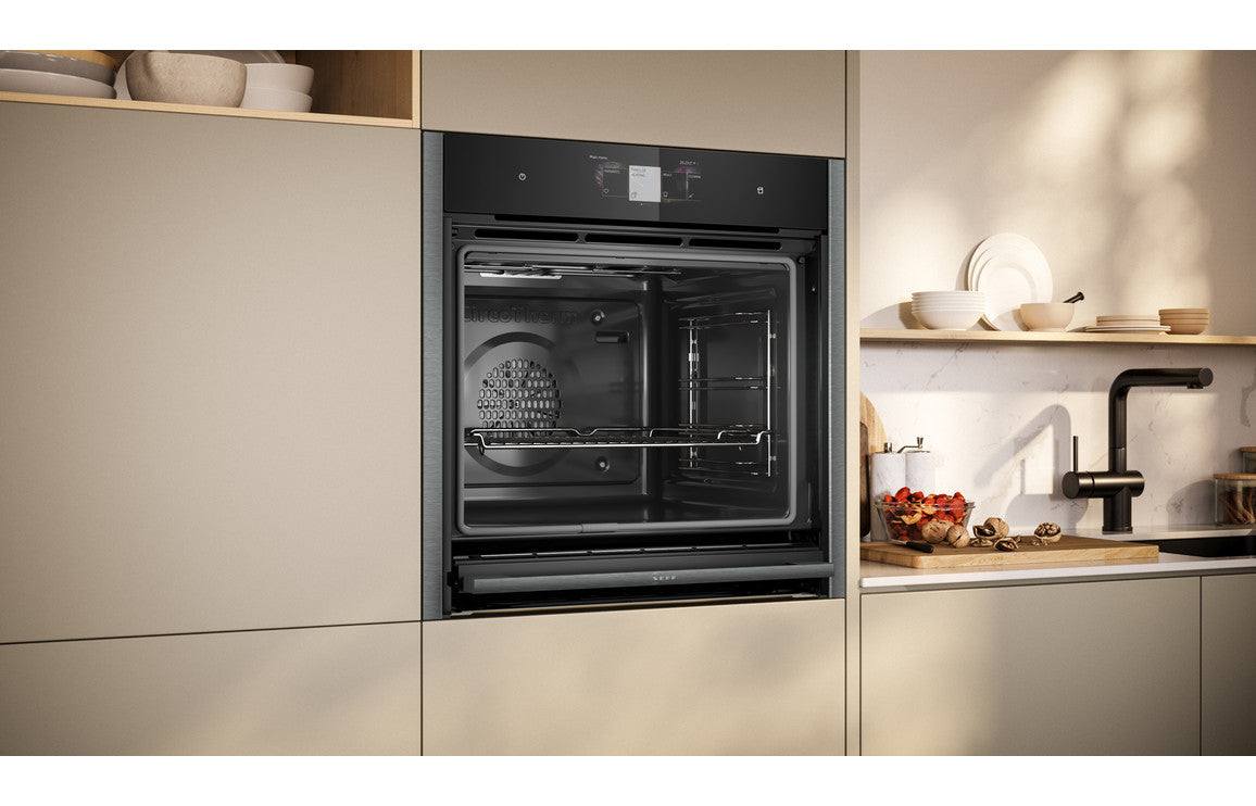 Neff N90 B64VT73G0B Single Slide & Hide Pyrolytic Oven w/Steam - Black w/Graphite Trim