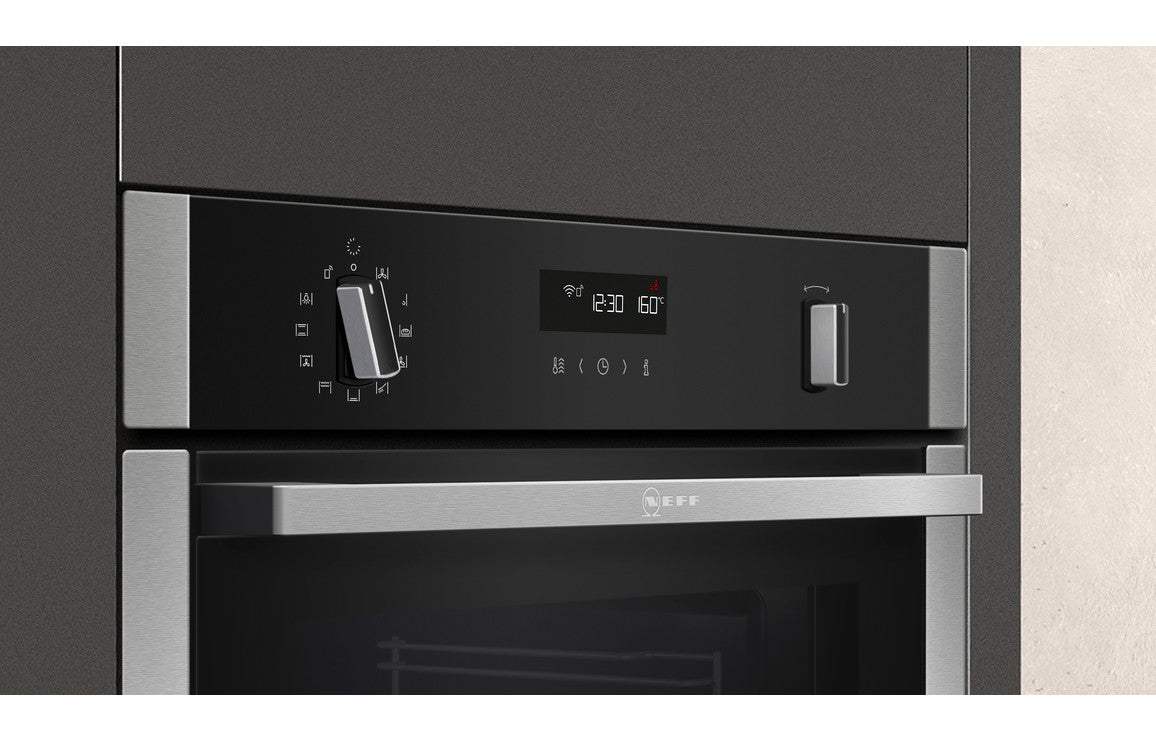 Neff N50 B6ACH7HH0B Single Slide & Hide Pyrolytic Oven - St/Steel