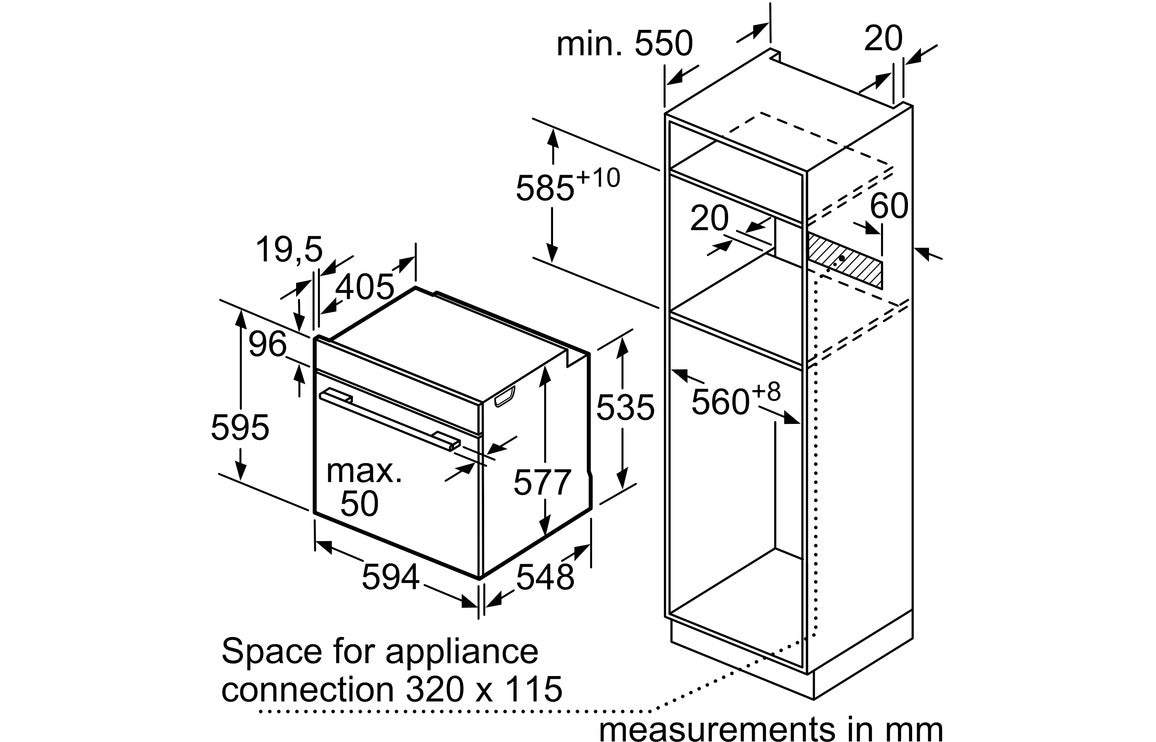 Neff N50 B6ACH7HH0B Single Slide & Hide Pyrolytic Oven - St/Steel