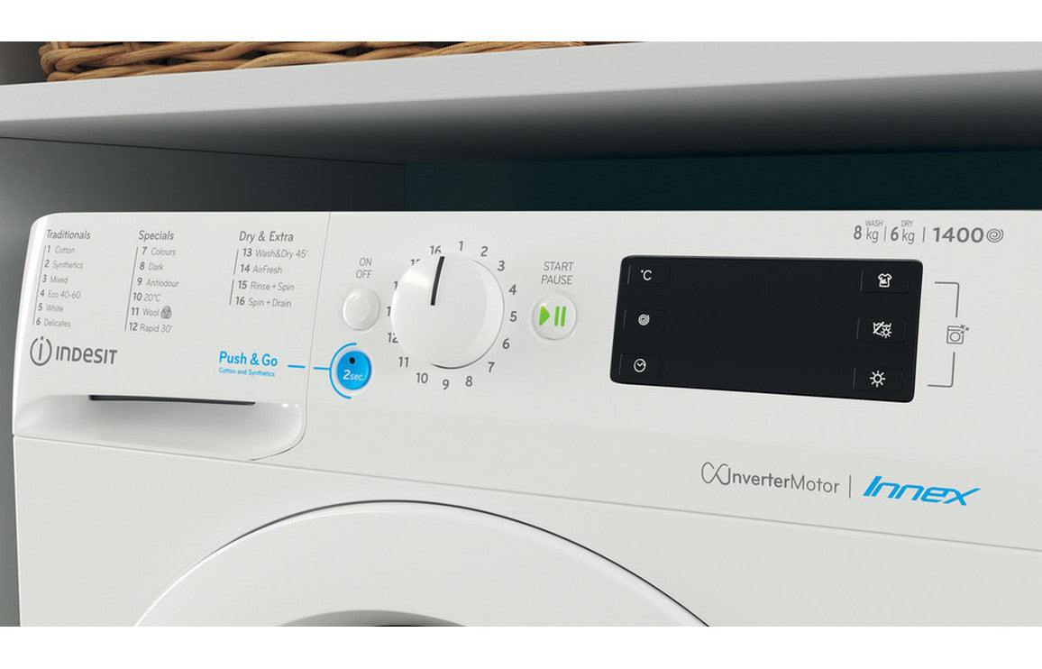 Indesit BDE 86436X W UK N F/S 8/6kg 1400rpm Washer Dryer - White