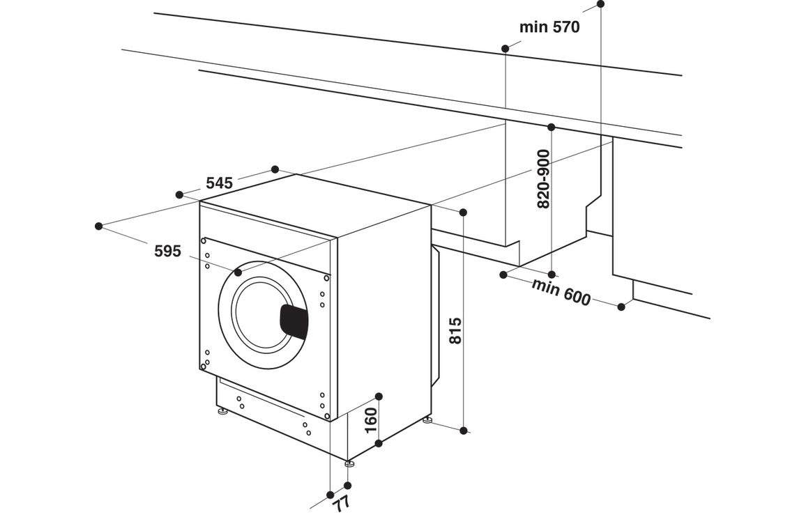 Whirlpool BI WDWG 961485 UK B/I 9/6kg 1400rpm Washer Dryer