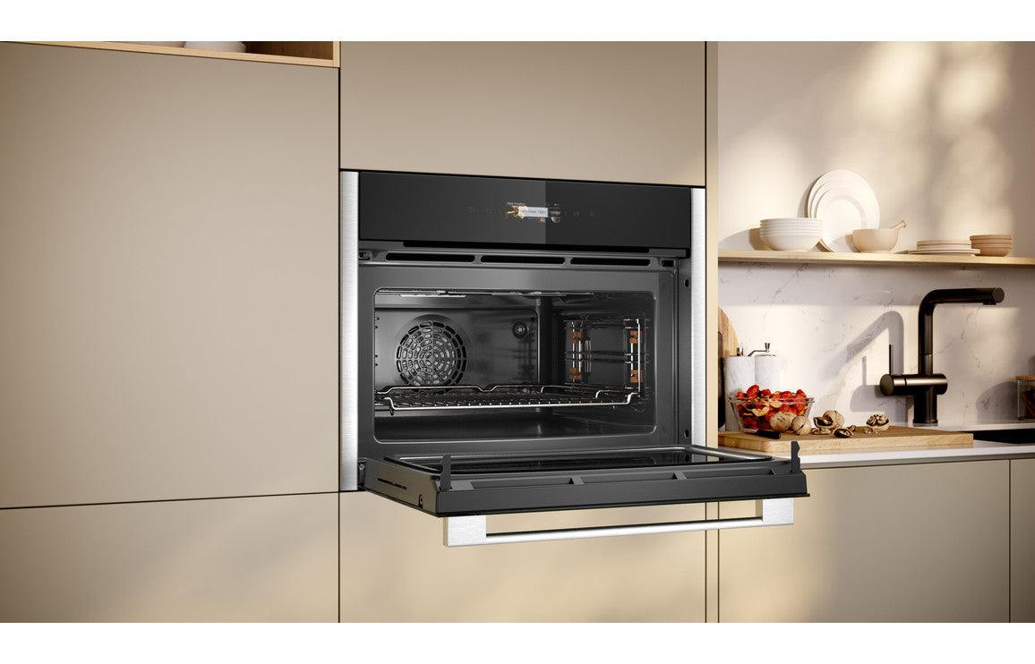 Neff N70 C24MR21N0B Compact Electric Oven & Microwave - Black w/Steel Trim