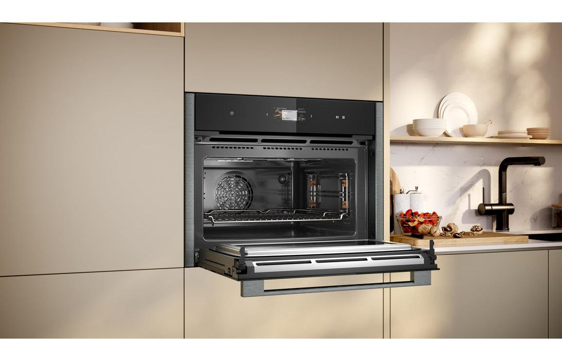 Neff N90 C24MS71G0B Compact Pyrolytic Oven & Microwave - Black w/Graphite Trim