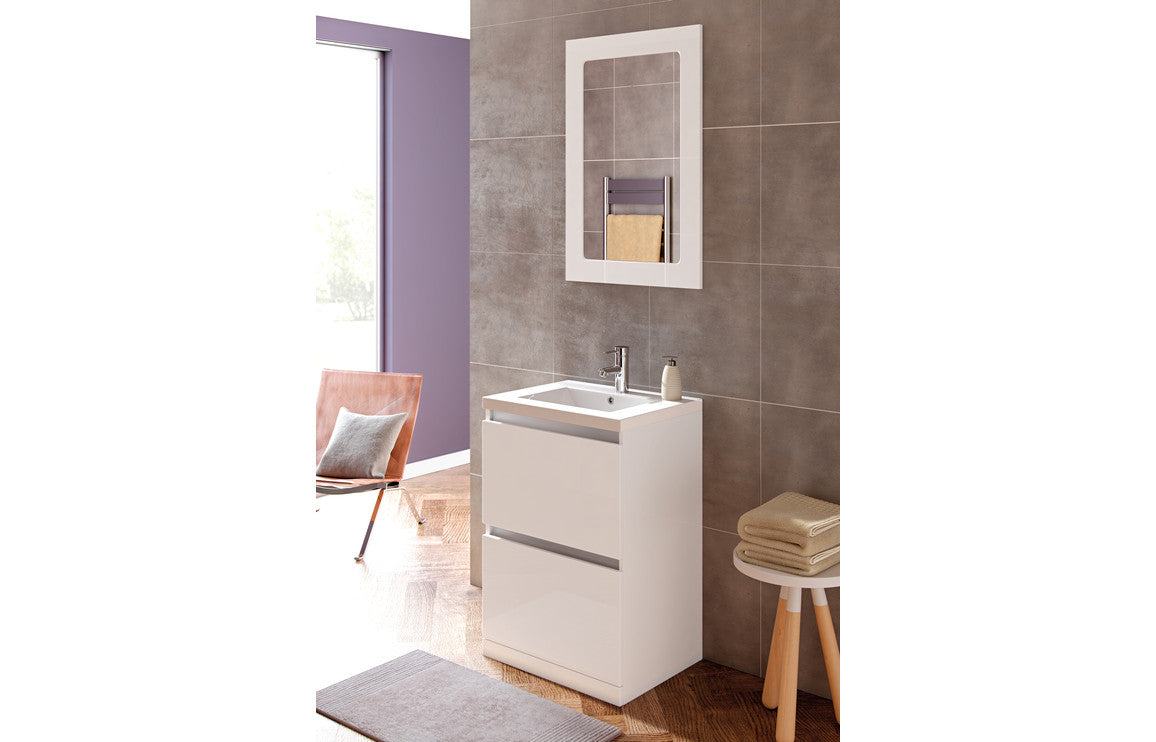 Carino 1200mm Floor Standing Basin Unit Run (No Top) - White Gloss
