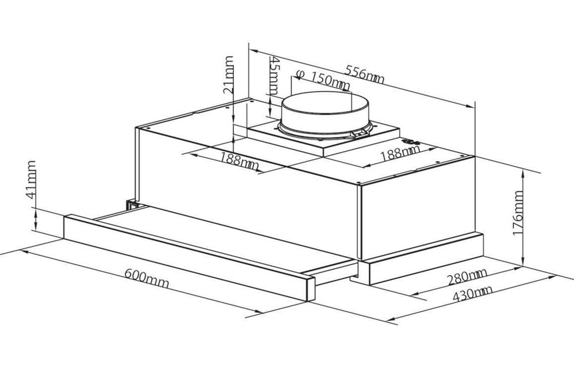 Candy CBT625/2X/1/UK 60cm Telescopic Hood - St/Steel