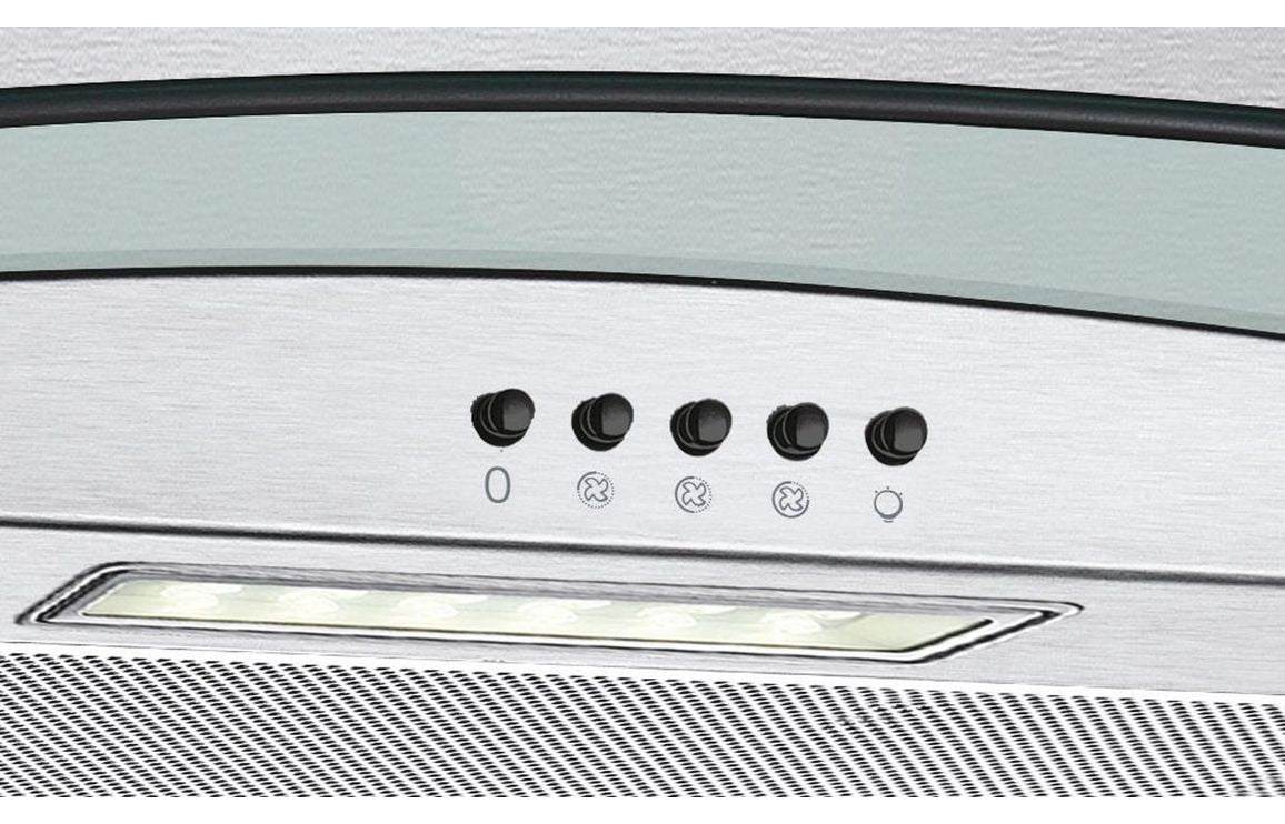 Candy CGM70NX 70cm Curved Glass Chimney Hood - St/Steel & Glass
