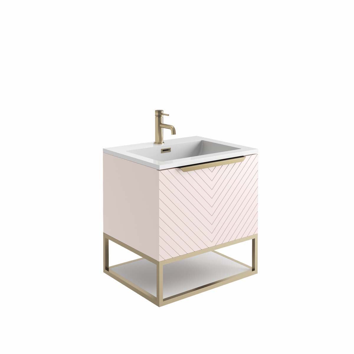 Brushed Brass Frame with White Shelf 60×48