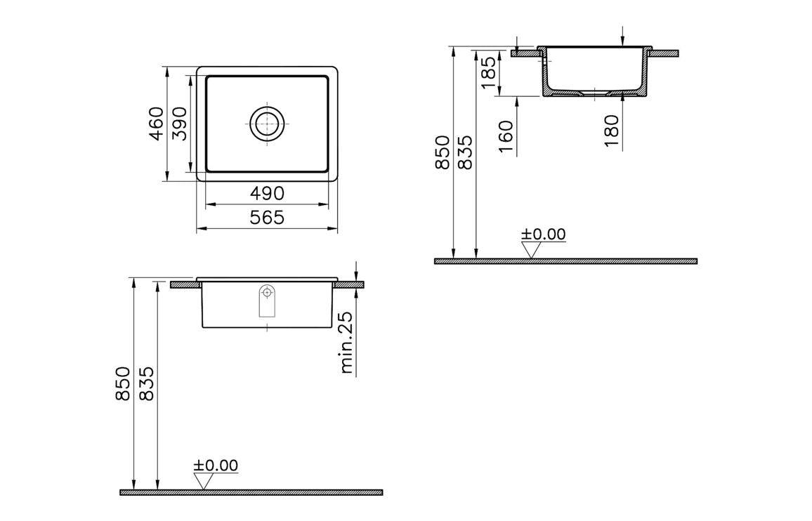 Prima 1B Inset Ceramic Sink (