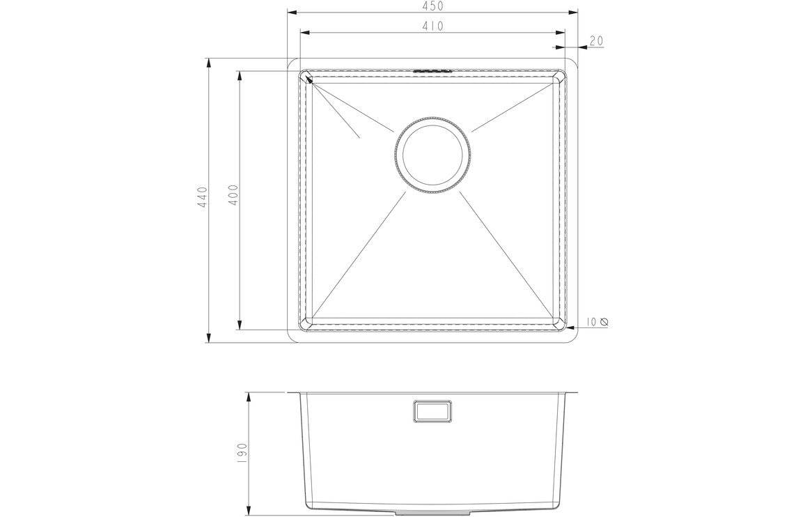 Prima+ 1.0B R10 Inset/Undermount Sink - St/Steel