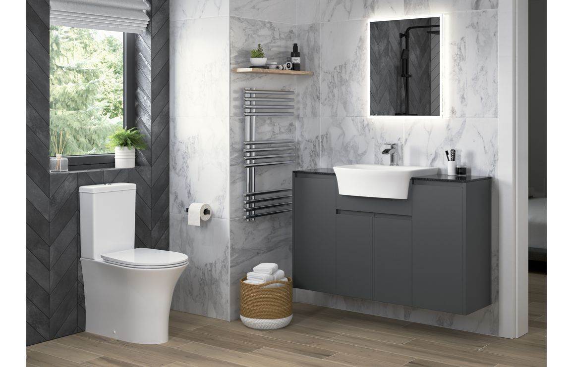 Sandro Rimless Close Coupled Open Back WC & Soft Close Seat