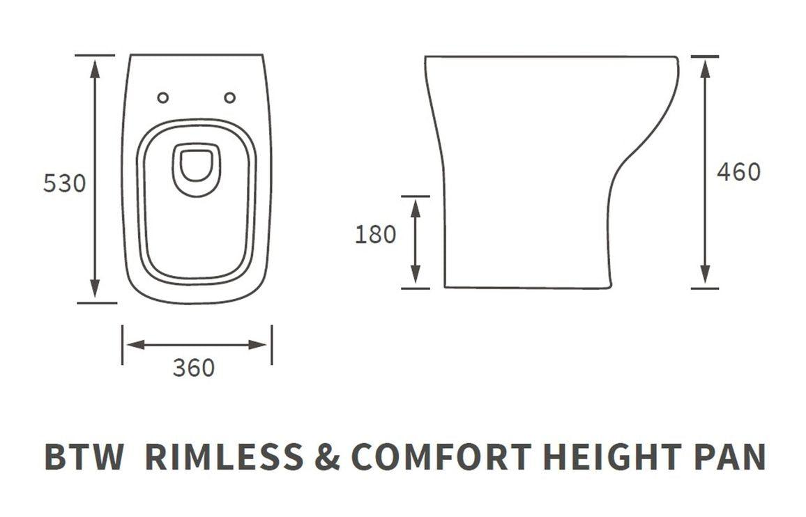 Cedarwood Rimless Comfort Height Back To Wall WC & Soft Close Seat