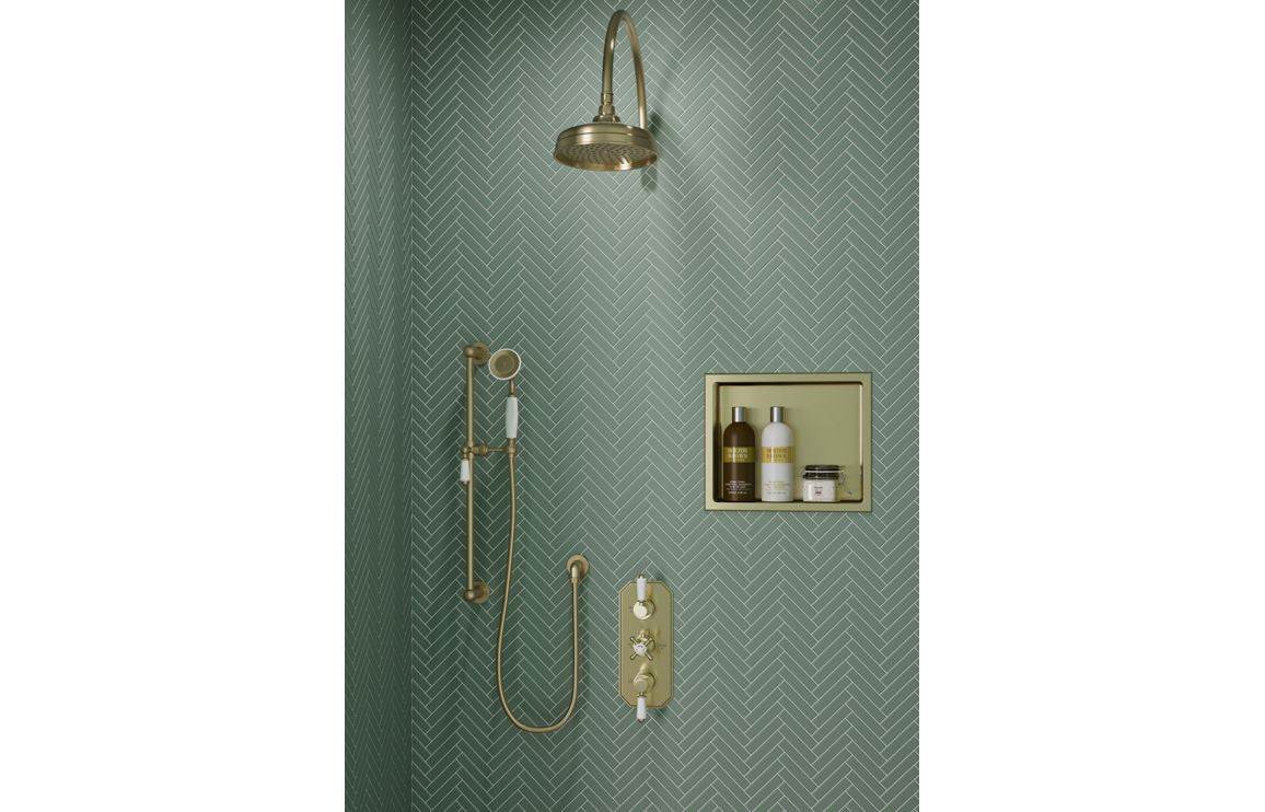 Berwick 200mm Round Traditional Showerhead - Brushed Brass