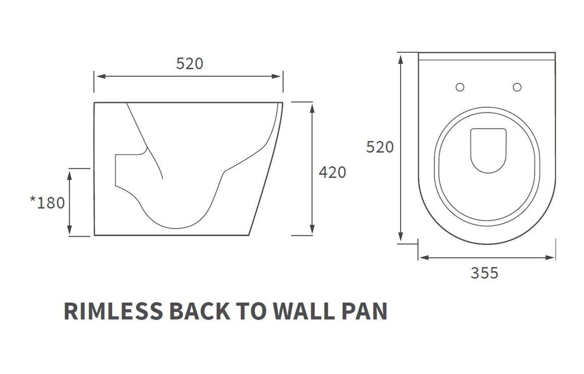 Cilantro Rimless Back To Wall WC & Soft Close Seat