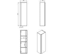Contrast 350mm Wall Hung 1 Door Tall Unit - Matt Black & Glass