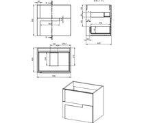 Contrast 605mm Wall Hung 2 Drawer Basin Unit & Co-ordinating Basin - Matt Black & Glass