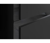 Contrast 350mm Wall Hung 1 Door Tall Unit - Matt Black & Glass