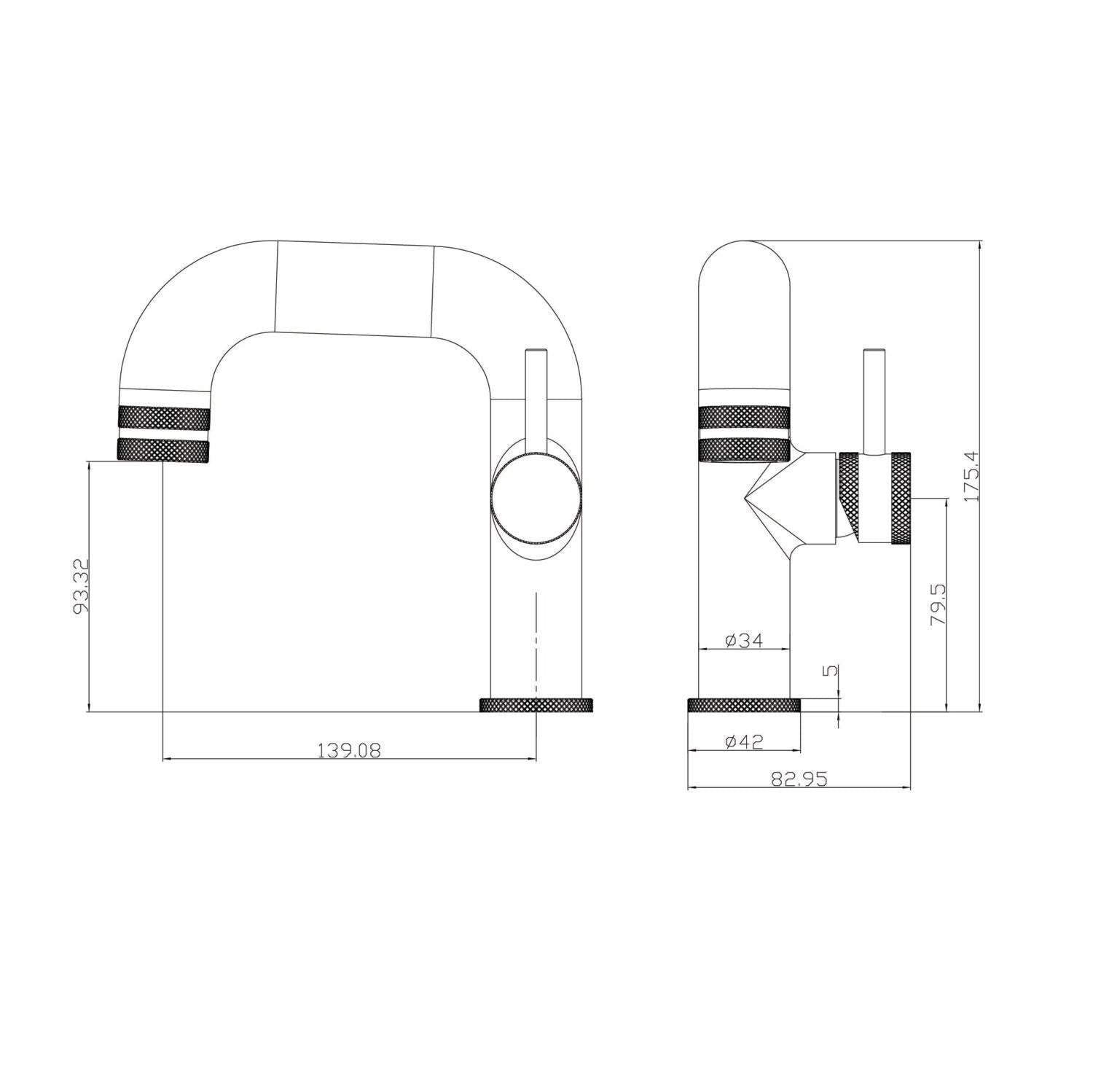 Side Lever Basin Mono Brushed Brass