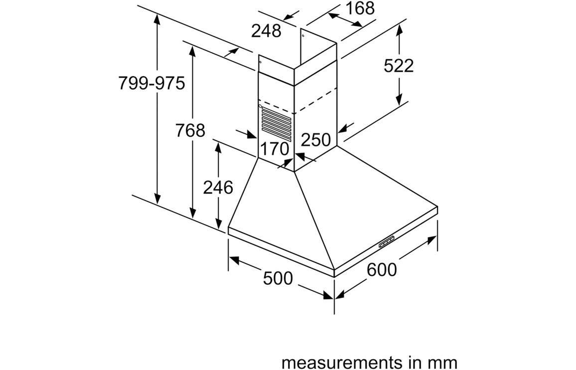 Neff N30 D62PBC0N0B 60cm Pyramid Chimney Hood - St/Steel