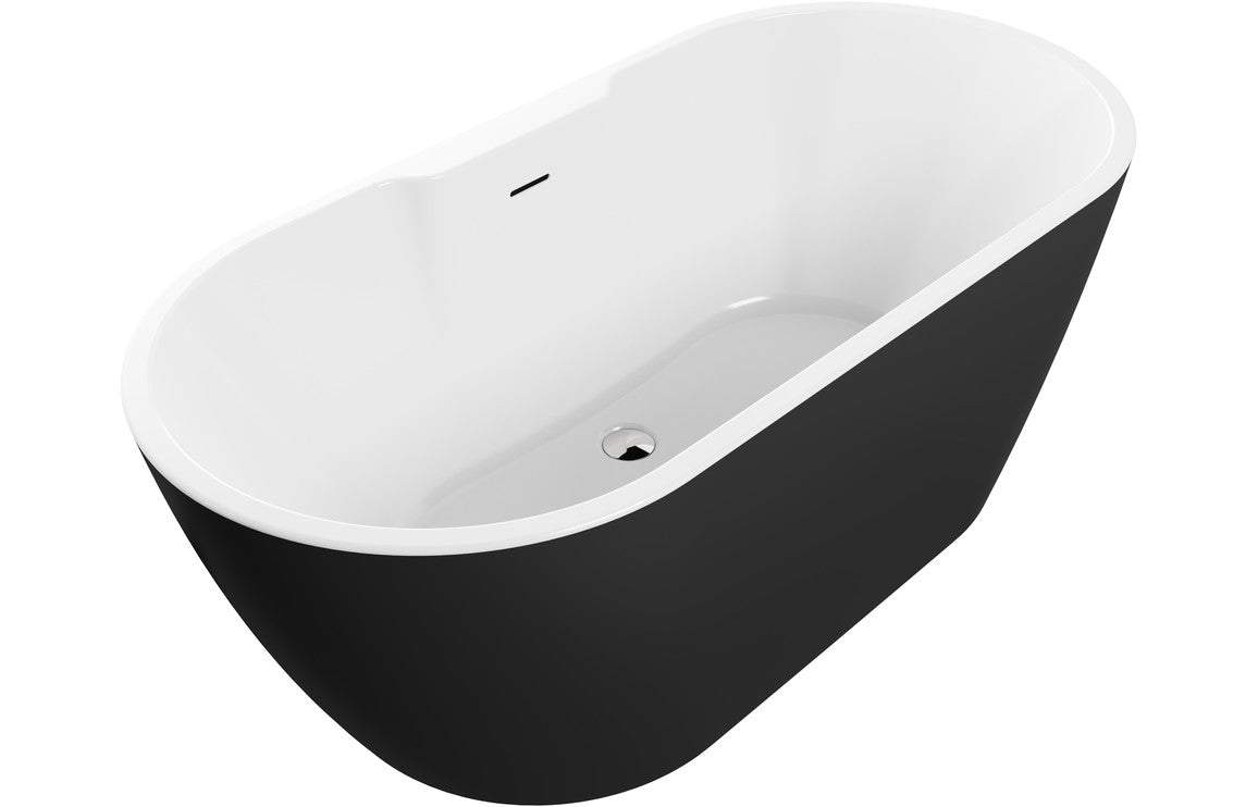 Harlesden Freestanding 1655x745x580mm 0TH Bath - White/Black
