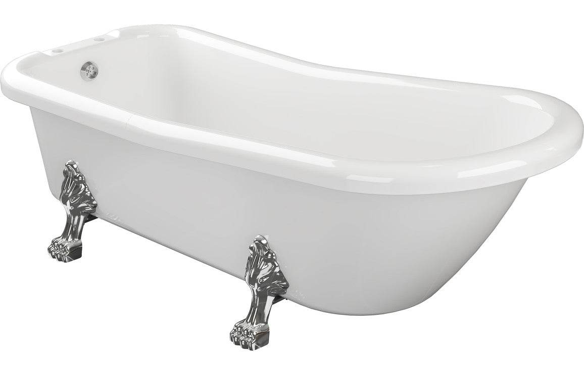 Bayswater Freestanding 1530x670x760mm 2TH Bath w/Feet - White