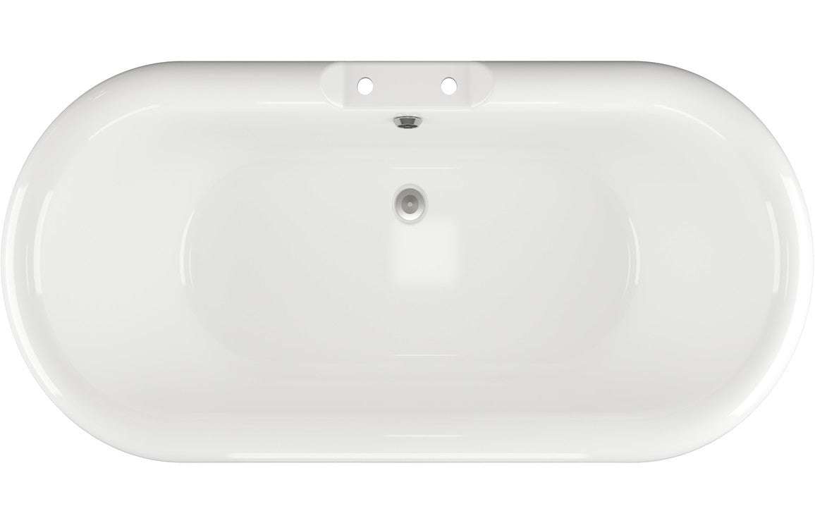 Richmond Freestanding 1690x740x620mm 2TH Bath w/Feet - Black/White