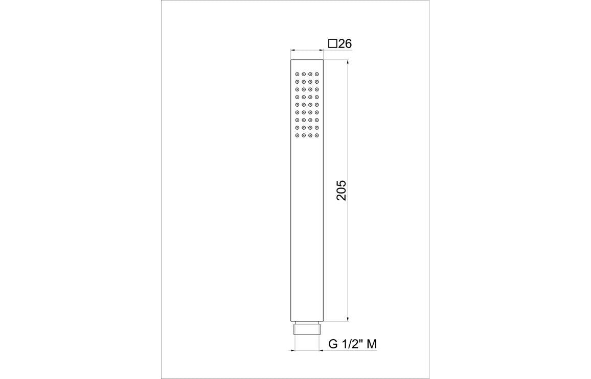 Vema Square Single Jet Handheld Showerhead