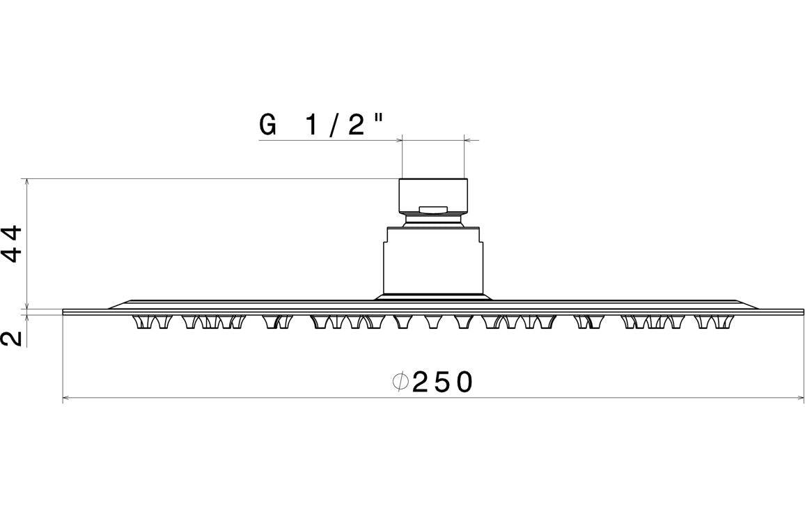 Vema 200/250/300mm Round Ultraslim Showerhead