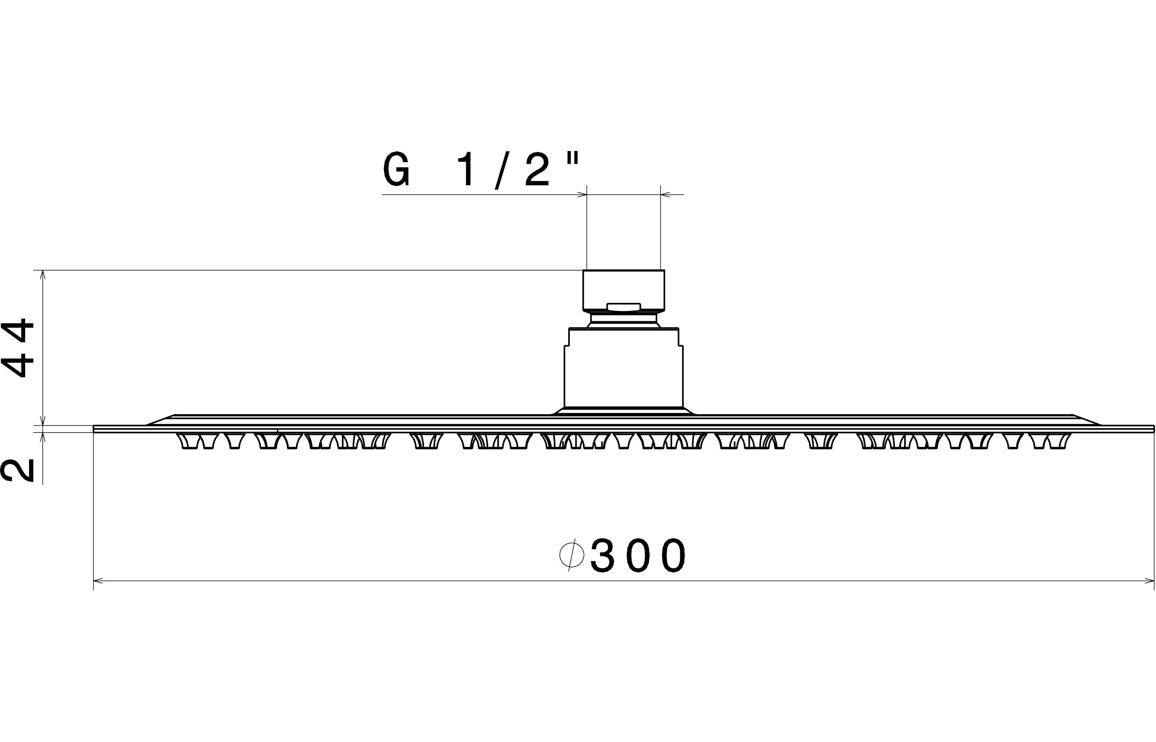 Vema Tiber 250/300mm Round Showerhead - St/Steel