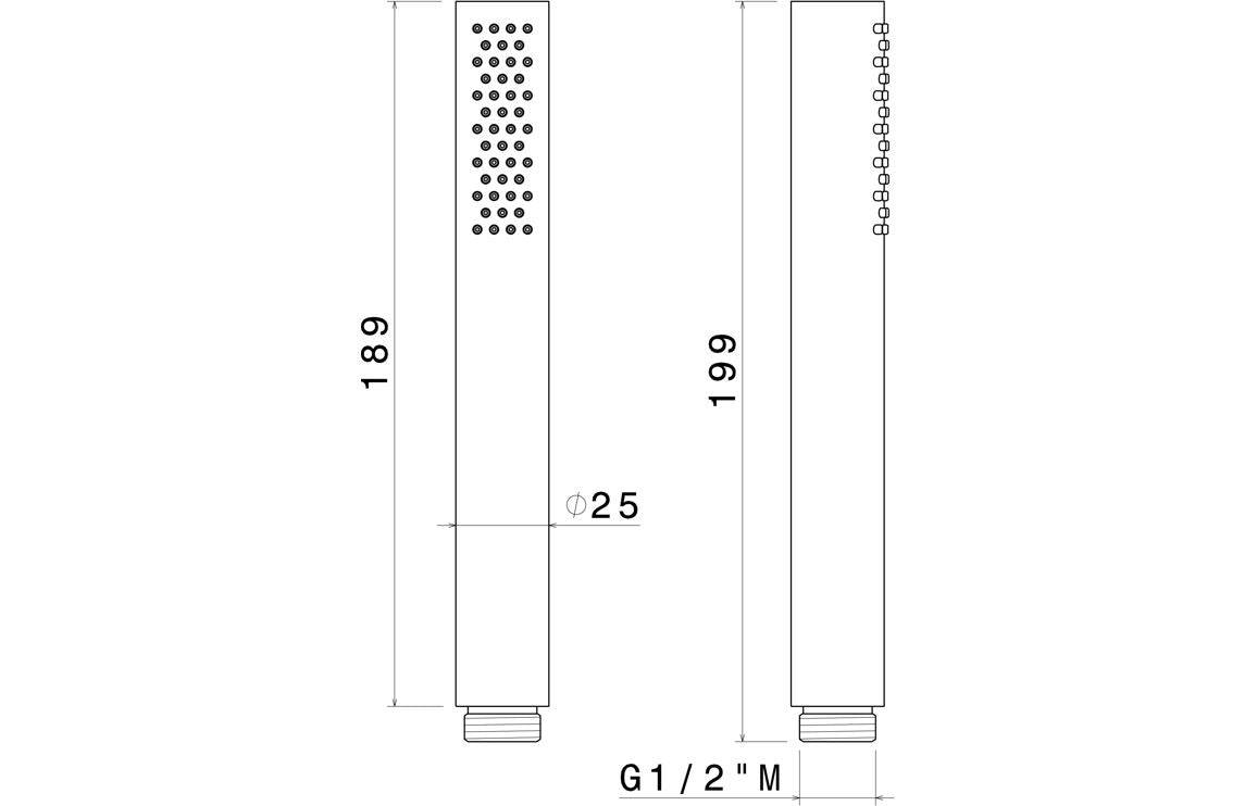 Vema Tiber Handheld Showerhead - St/Steel
