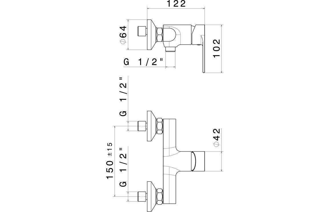 Vema Timea Chrome Single Outlet Bar Valve