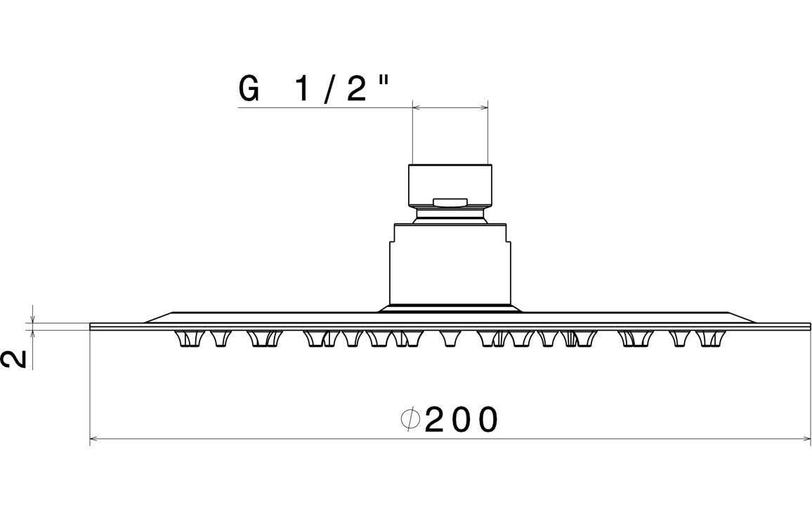 Vema 200/250/300mm Round Ultraslim Showerhead