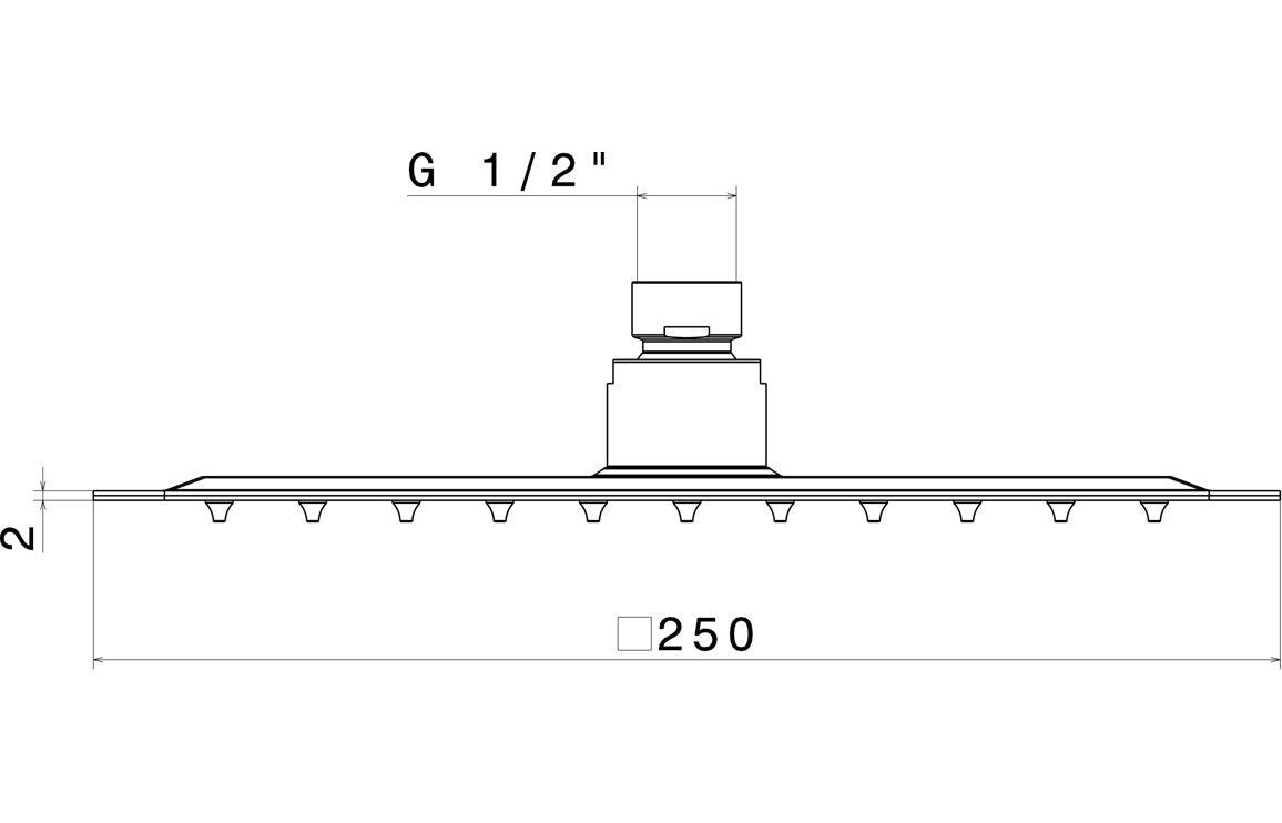 Vema 200/250/300mm Ultraslim Square Showerhead