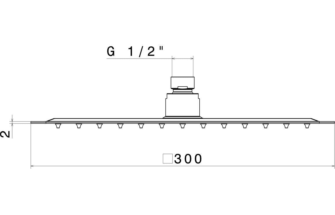 Vema 200/250/300mm Ultraslim Square Showerhead
