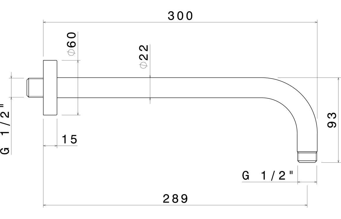 Vema Round 300/400mm Wall Arm